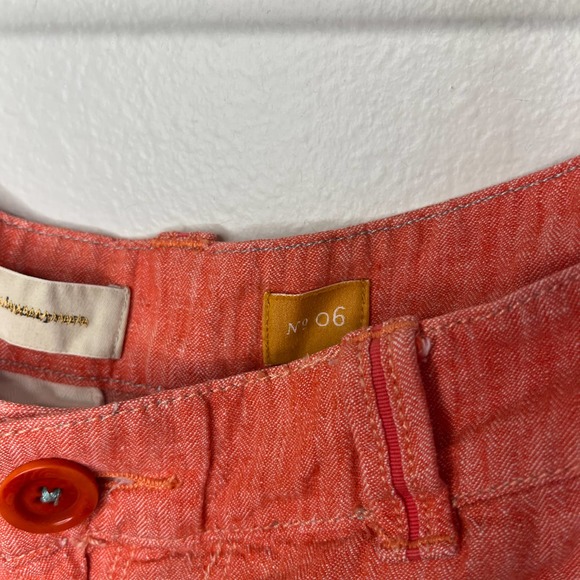 Anthropologie Pilcro and the Letterpress Linen Blend Wide Leg Pink Trousers 6 - Picture 4 of 9